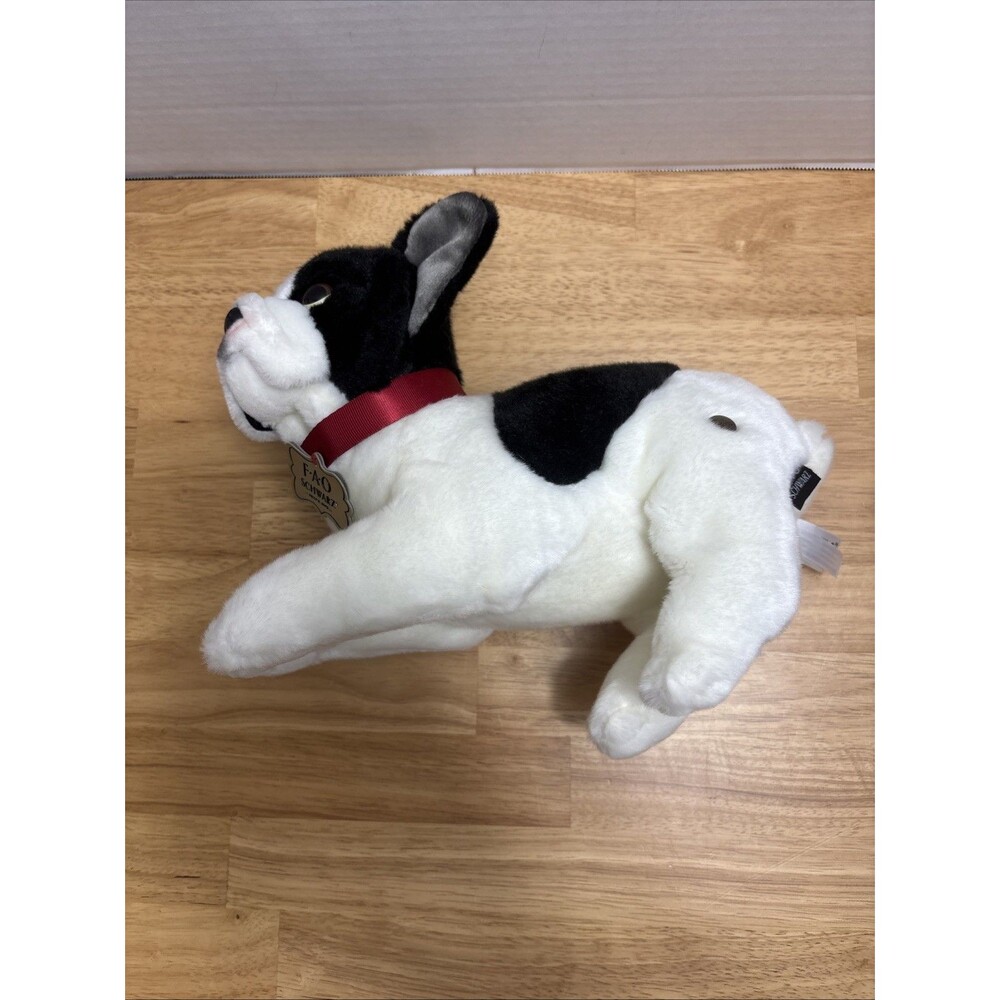 FAO F.A.O. Schwarz Plush French Bull Dog Boston Terrier Puppy Dog 11” Stuffed